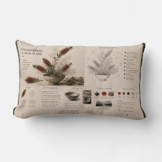 Ikebana Study No. 27 Bottlebrush & Wild Branch Lumbar Cushion