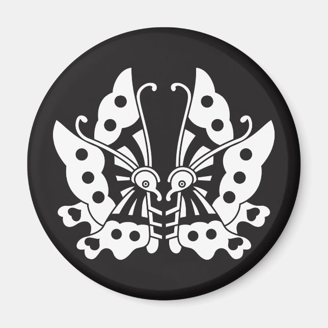 Ikeda facing butterflies magnet (Front)