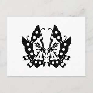 Ikeda facing butterflies postcard