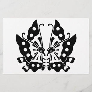 Ikeda facing butterflies stationery