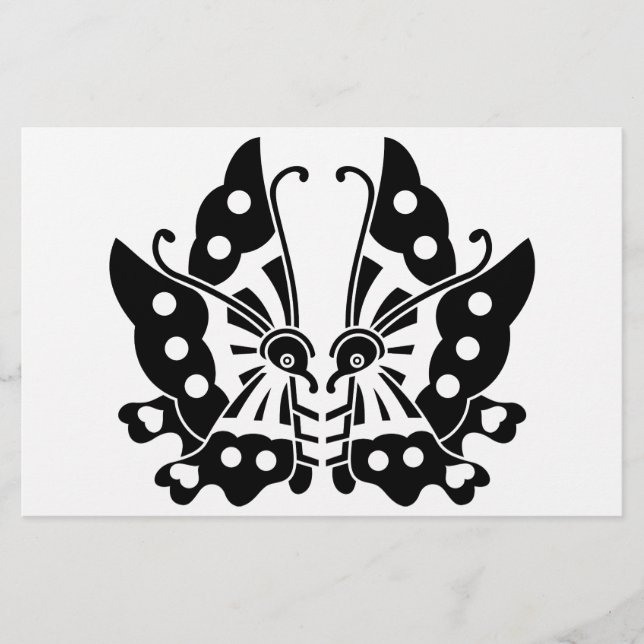 Ikeda facing butterflies stationery (Front)
