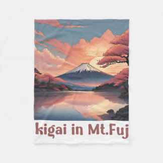"Ikigai in Mount Fuji: Serene Japanese Art Poster" Fleece Blanket
