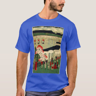Ikkei Steam Train from Shiodama 1 1872 Woodcut T-Shirt