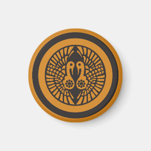 Ikko Ikki Mon Japanese Clan Black Orange Brown Magnet