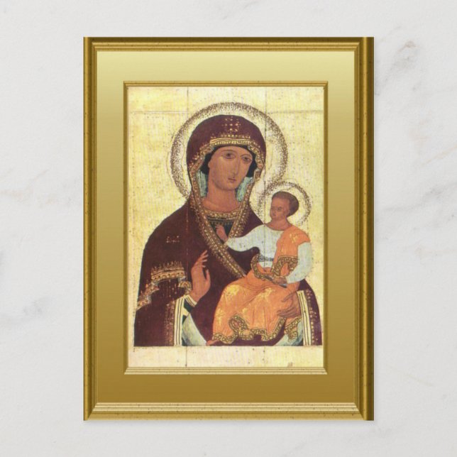 Ikon of the Virgin Mary and the child Jesus Postcard (Front)