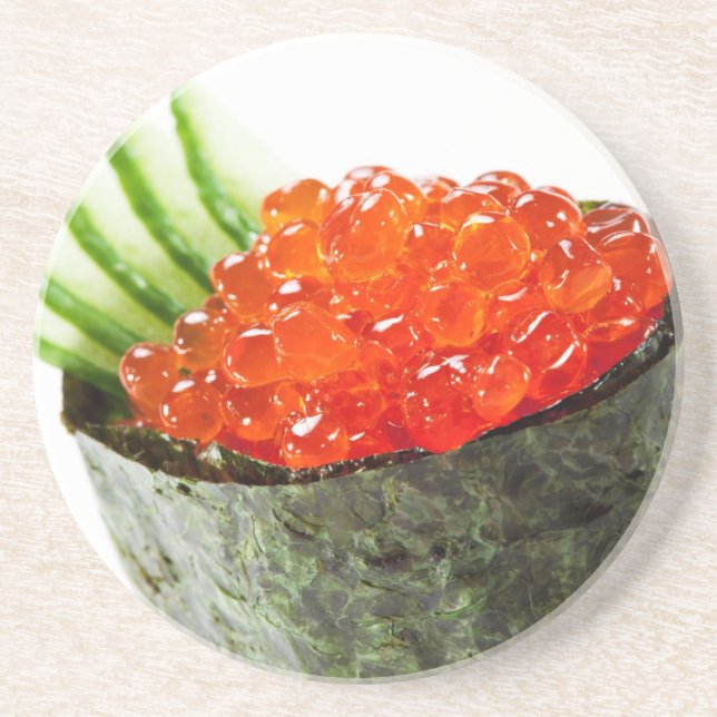 Ikura (Salmon Roe) Gunkan Maki Sushi Coaster (Front)