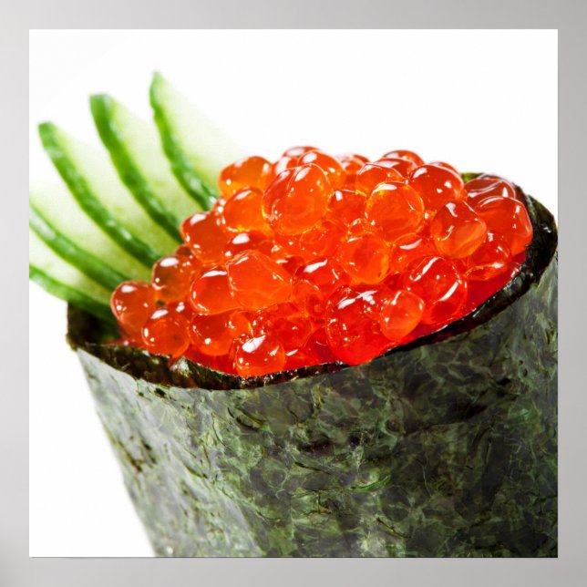 Ikura (Salmon Roe) Gunkan Maki Sushi Poster (Front)