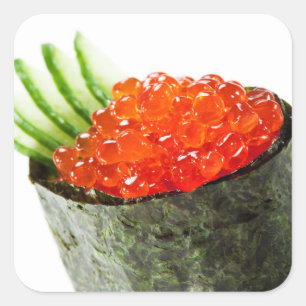 Ikura (Salmon Roe) Gunkan Maki Sushi Square Sticker