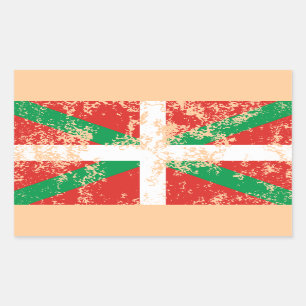 Ikurriña desgastada rectangular sticker