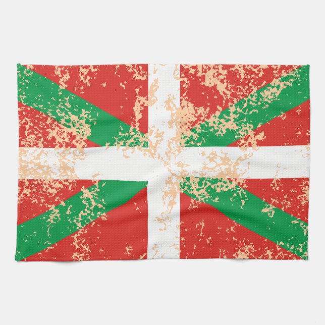 Ikurriña desgastada tea towel (Horizontal)