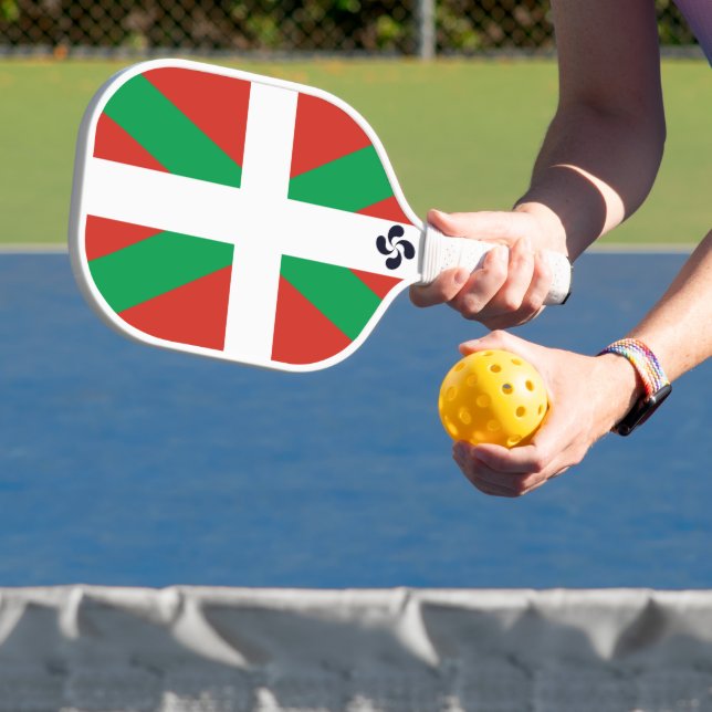 Ikurrina with Lauburu symbol Pickleball Paddle (Insitu)