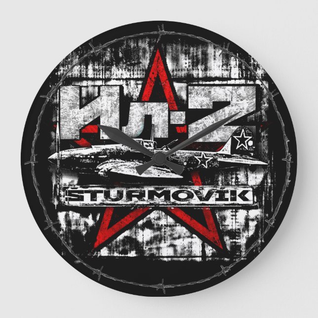 Il-2 Soviet ground attack aircraft Large Clock (Front)