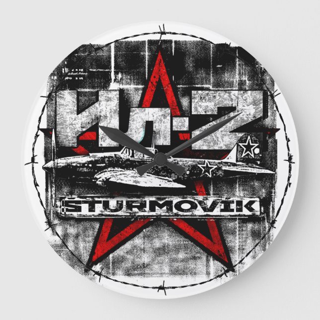 Il-2 Soviet ground attack aircraft Large Clock (Front)