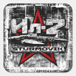 Il-2 Soviet ground attack aircraft Square Sticker