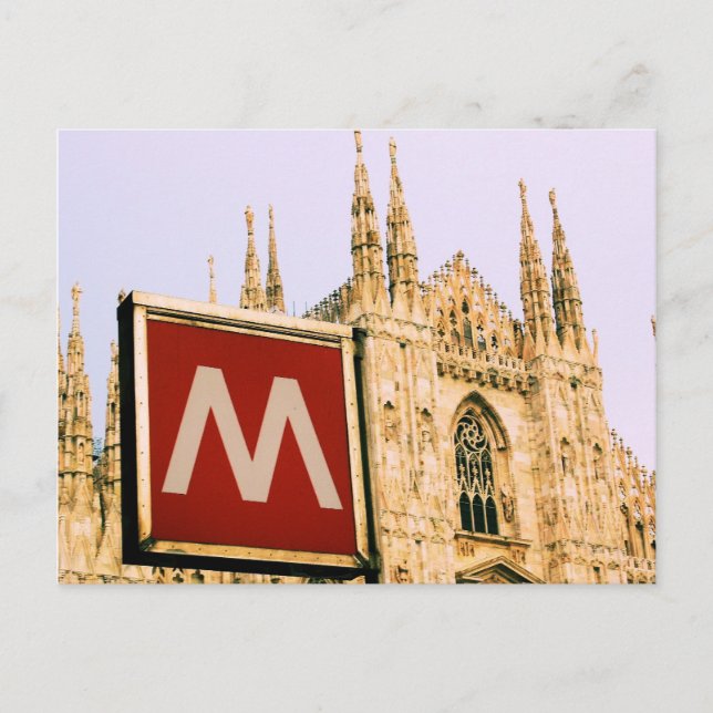 il Duomo via the Metro - Milano, Italy Postcard (Front)