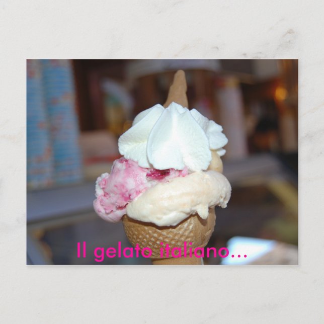 Il gelato italiano... postcard (Front)