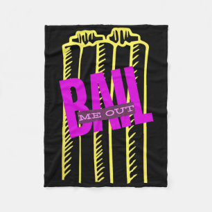 Il Me Out Funny Wickets Cricket T20  Fleece Blanket