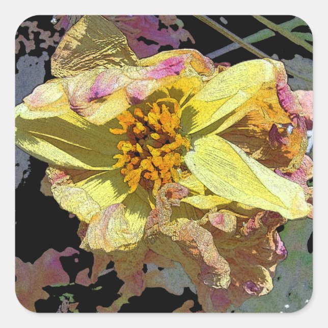 "il passaggio di fiori" square sticker (Front)