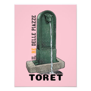 Il Re Delle Piazze - TORET TORINO Vintage Fountain Photo Print