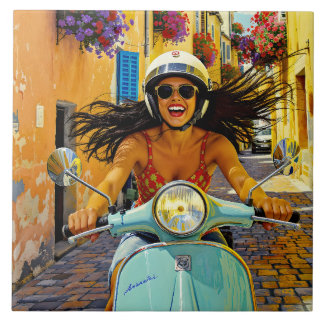 “Il riso del vento” (Laughter of the Wind) Ceramic Tile