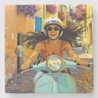 “Il riso del vento” (Laughter of the Wind) Stone Coaster