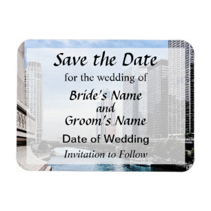 IL - View From Michigan Avenue Bridge Save Date Magnet