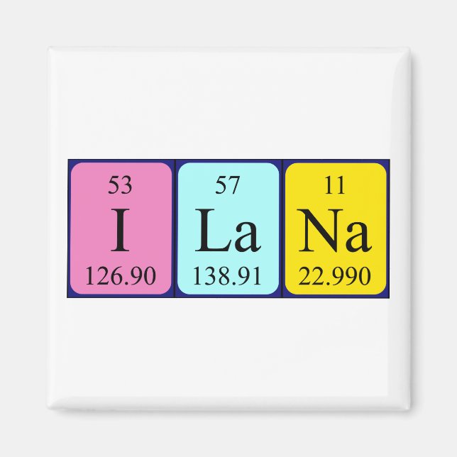 Ilana periodic table name magnet (Front)