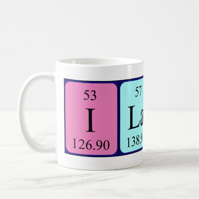 Ilann periodic table name mug (Left)