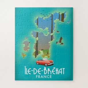 Île-de-Bréhat, france vintage style travel poster Jigsaw Puzzle