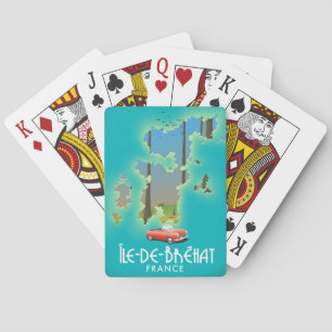 Île-de-Bréhat, france vintage style travel poster Playing Cards