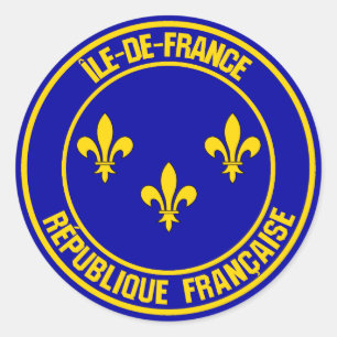 Île-de-France Round Emblem Classic Round Sticker