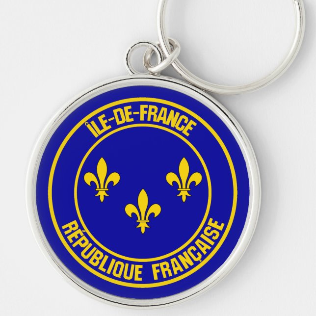 Île-de-France Round Emblem Key Ring (Front)