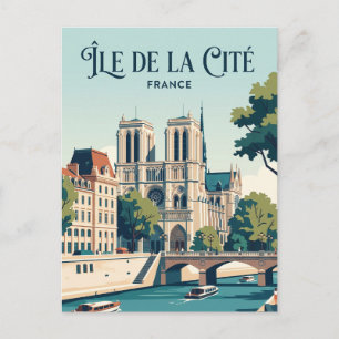 Île de la Cité France Postcard