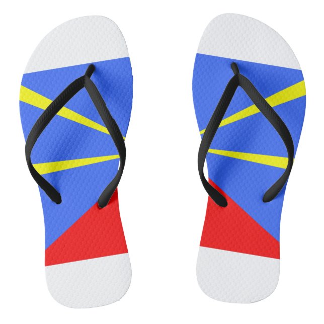 Ile de la Réunion Drapeau 974 Thongs (Footbed)