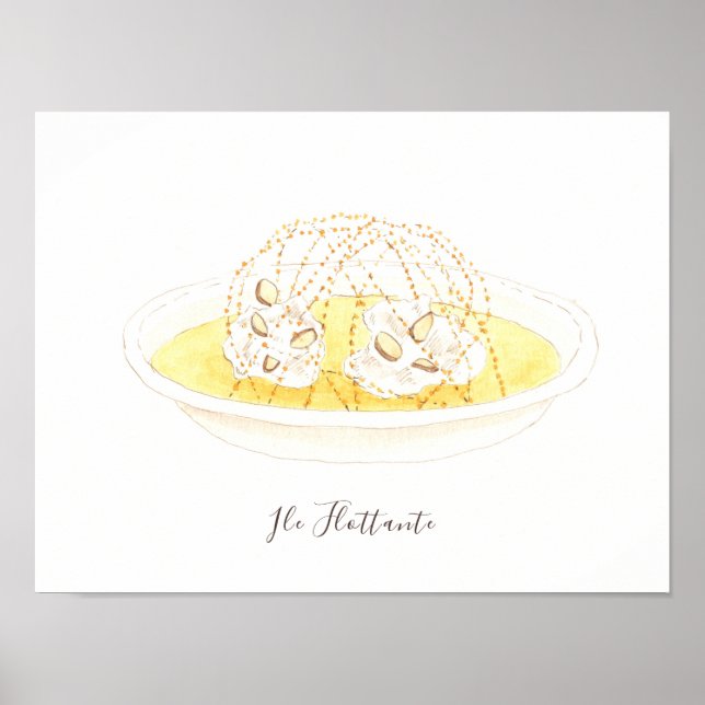 Ile Flottante watercolor Poster (Front)