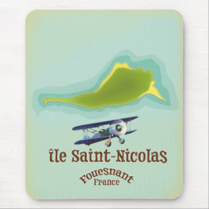 île Saint-Nicolas Fouesnant France map Mouse Pad