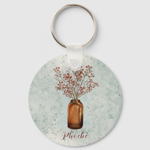 Ilex Berries in A Vase Keychain