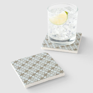 Ilex – Holly – Christdorn – hellblau Muster Stone Coaster