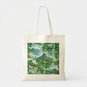 Ilha Grande Brazil Tropical Beach Leaf Pattern Tote Bag
