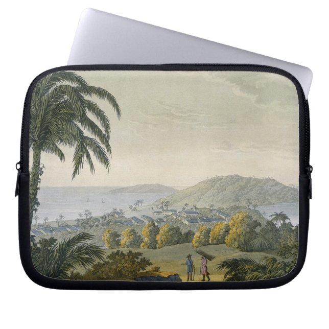Ilheus (colour engraving) laptop sleeve (Front)