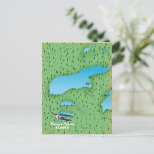 Iliamna Lake Alaska map Postcard