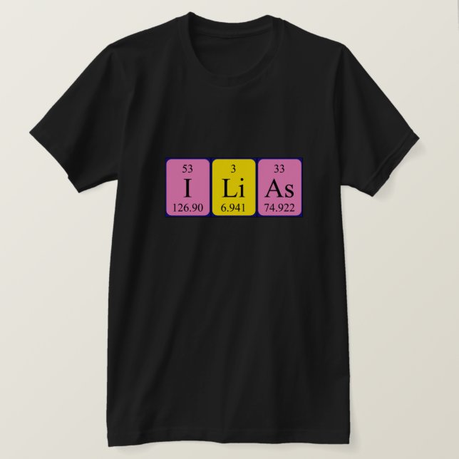 Ilias periodic table name shirt (Design Front)