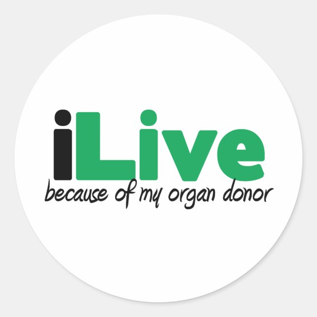 iLive Transplant Classic Round Sticker (Front)