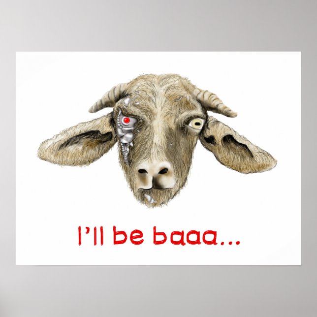 Ill be Baa Funny Goat Science Fiction Parody Humou Poster (Front)