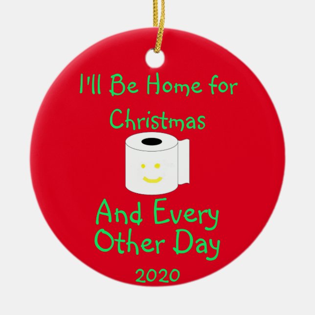 I'll Be Home For Christmas Ceramic Ornament (Front)