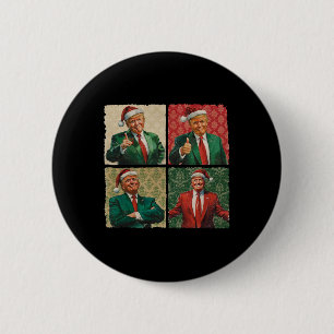 I'll Be Home For Christmas Funny Trump Xmas Santa 6 Cm Round Badge