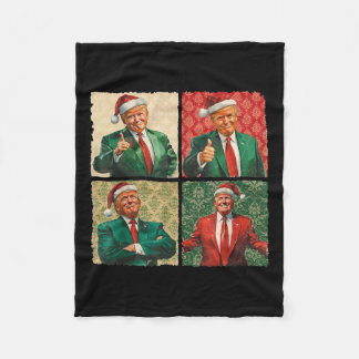 I'll Be Home For Christmas Funny Trump Xmas Santa  Fleece Blanket