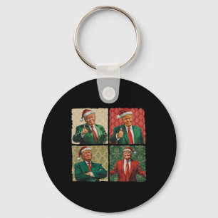 I'll Be Home For Christmas Funny Trump Xmas Santa Key Ring