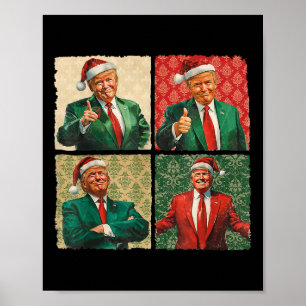 I'll Be Home For Christmas Funny Trump Xmas Santa  Poster