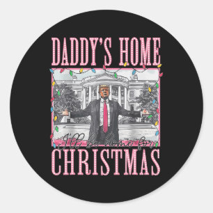I'll Be Home For Christmas Santa Funny Trump Xmas  Classic Round Sticker